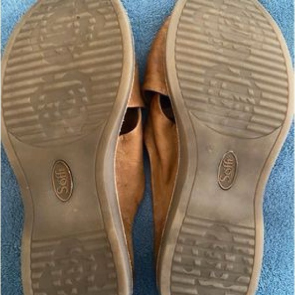 Sofft tan leather slides 11m - Picture 3 of 5